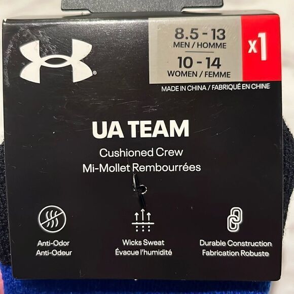 UNISEX UA TEAM CUSHIONED CREW SOCKS - Picture 6 of 9